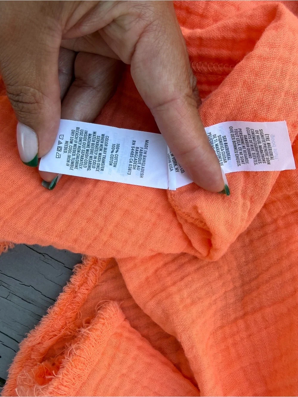 AERIE • Lightweight Button-Up Shirt — Bright Coral Orange / TUNIC LENGHT - Picture 8 of 8